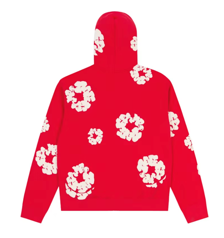 Denim Tears Cotton Wreath Zip Hoodie Red