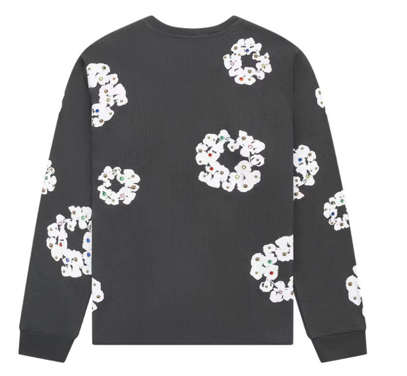 Denim Tears Rhinestone Cotton Wreath T-shirt Vintage Black