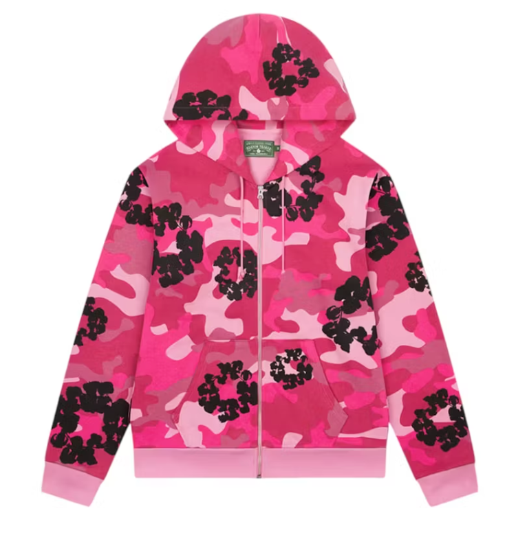 Denim Tears The Cotton Wreath Zip Hoodie Pink Camo