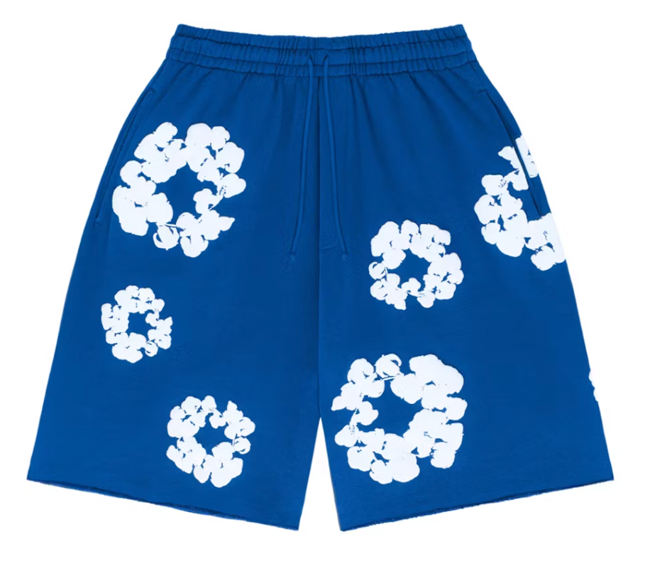 Denim Tears The Cotton Wreath Shorts Royal Blue