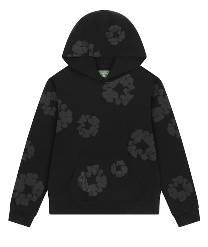 Denim Tears Mono Wreath Hoodie Black