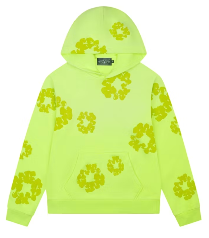 Denim Tears Mono Cotton Wreath Hoodie Neon Green