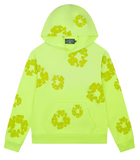 Denim Tears Mono Cotton Wreath Hoodie Neon Green
