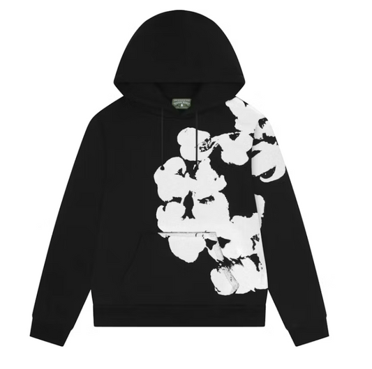 Denim Tears Big Cotton Wreath Hoodie Black