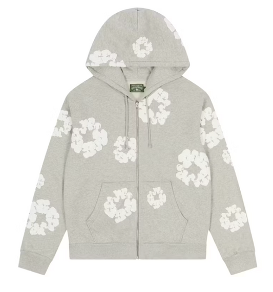 Denim Tears Cotton Wreath Zip Hoodie Grey