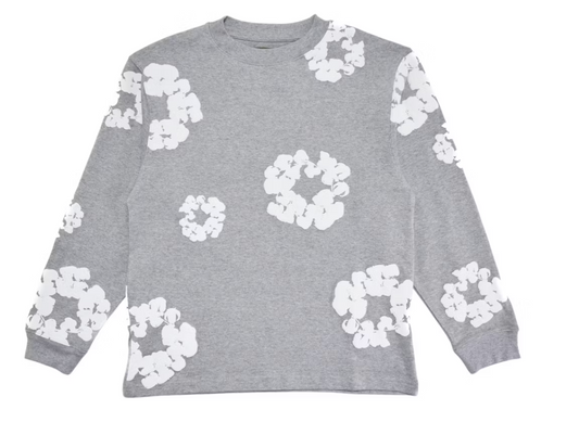 Denim Tears Long Sleeve Cotton Wreath T-shirt Grey