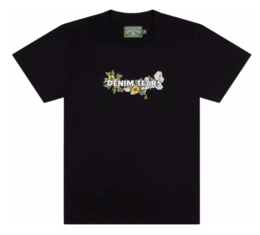 Denim Tears Floral Logo T-shirt Black