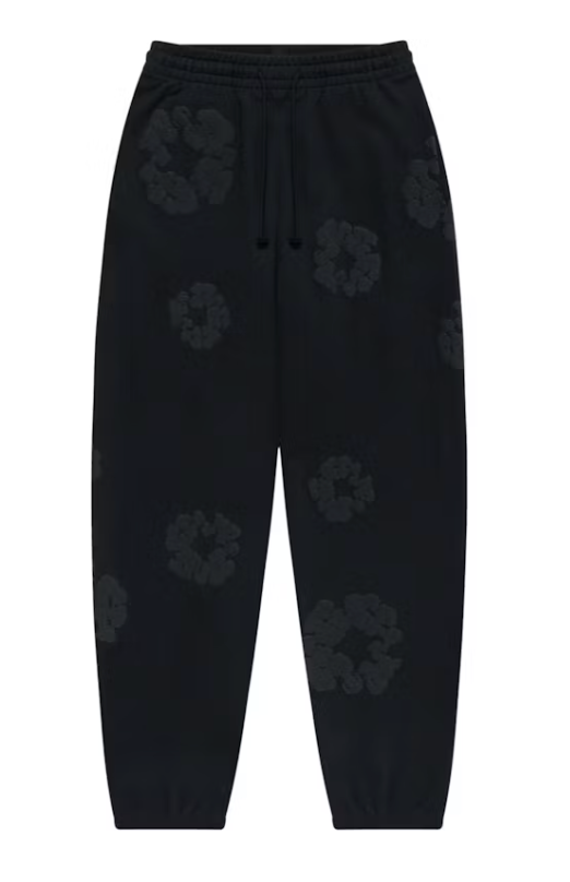 Denim Tears Cotton Wreath Sweatpants Black Monochrome