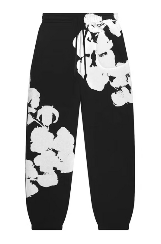 Denim Tears Big Cotton Wreath Sweatpants Black