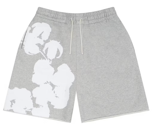 Denim Tears Big Cotton Wreath Sweat Shorts Grey